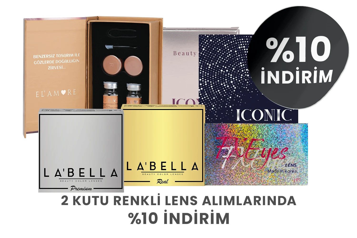 2 Kutu Renkli Lens Alımında %10 İndirim